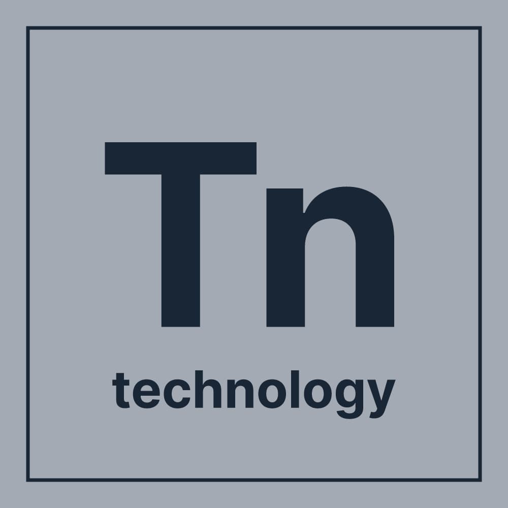 Technology element card with 'Tn' symbol in dark blue on gray background